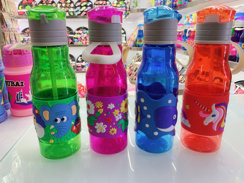 New creative cartoon water bottle, pvc soft rubber portable outdoor water cup for primary school students