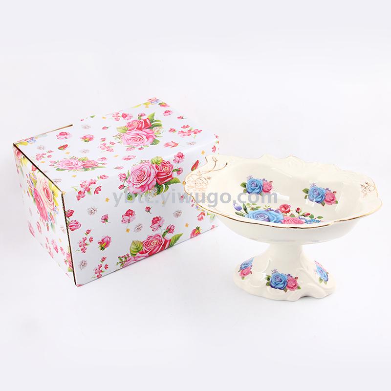 High temperature resistant ceramic fruit plate Household items Kitchen creative crafts dried fruit snacks snack tray table practical thumbnail