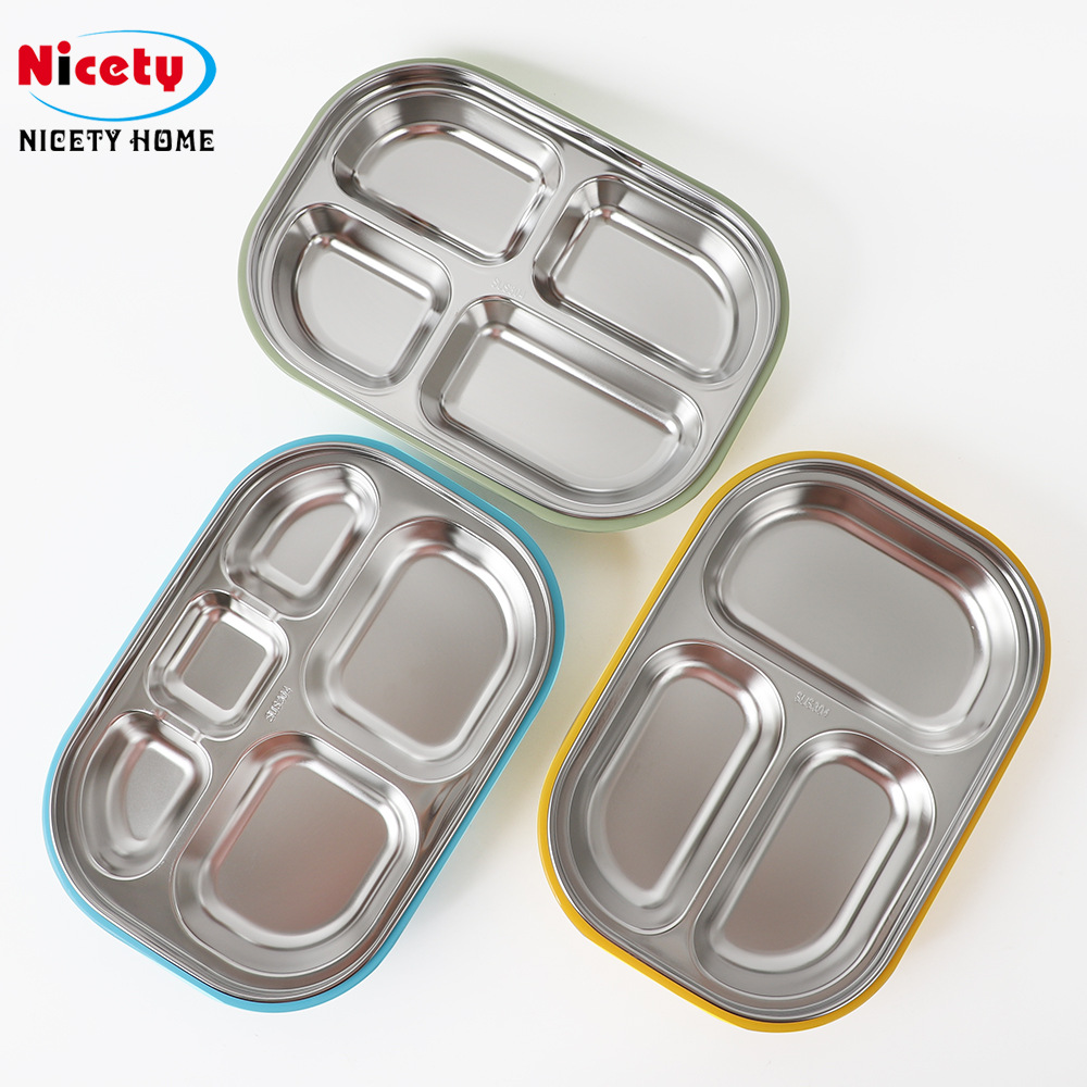Factory direct sales 304 stainless steel lunch boxes, compartmentalized lunch boxes, student portable fresh-keeping lunch boxes