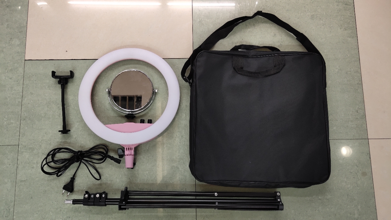 12 "LED ring Internet celebrity live streaming support dedicated fill light 3-color adjustable aperture anchor beauty ring light thumbnail