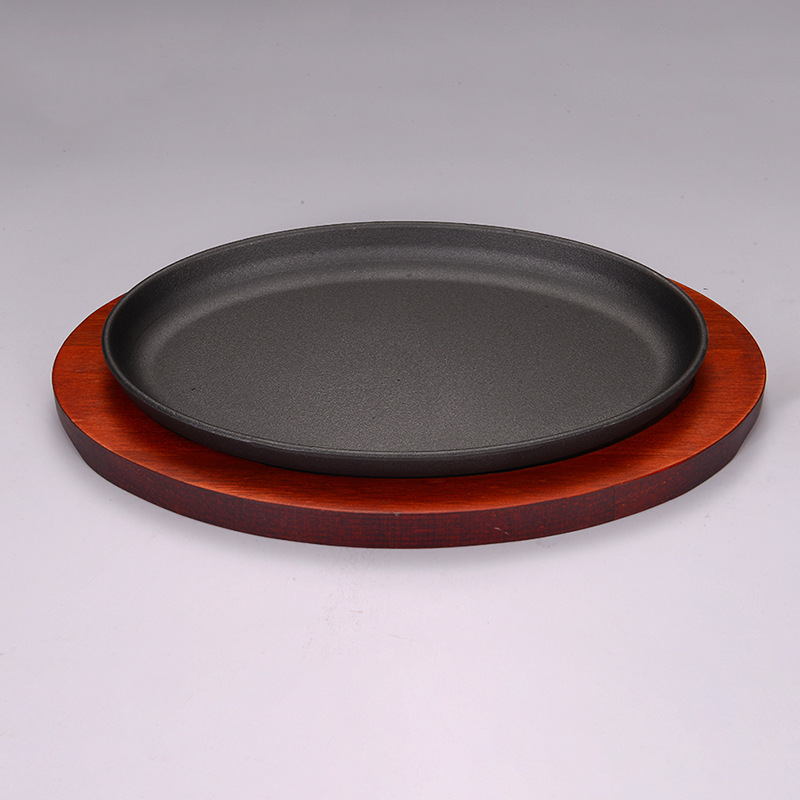 New type of iron plate barbecue tray, non-stick barbecue tray for restaurants and hotels, steak pizza, iron plate manufacturer wholesale, customizable details Picture