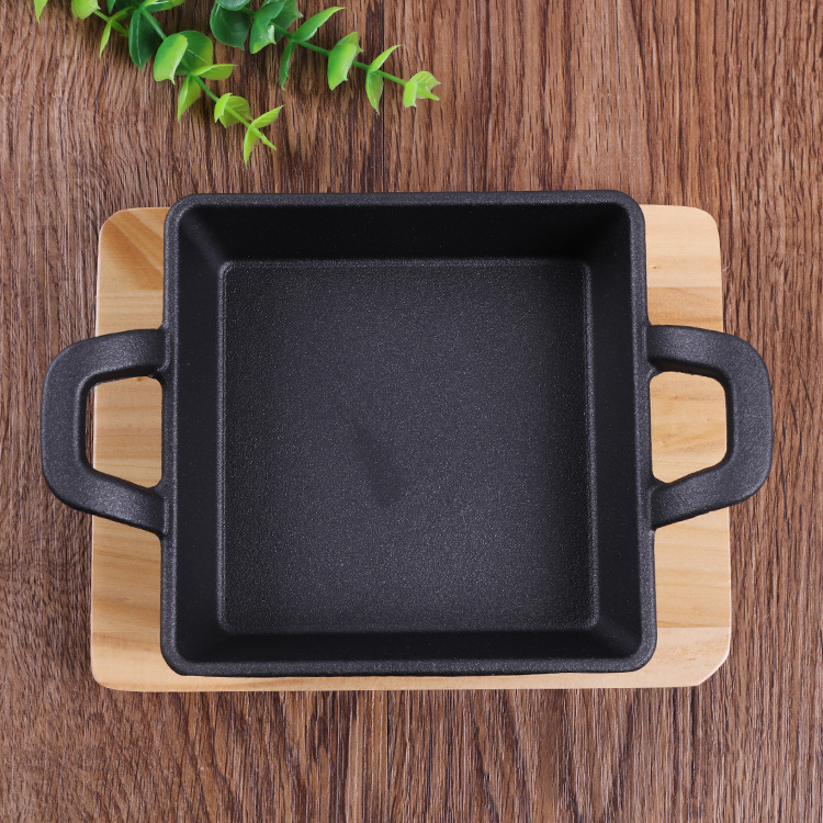 Wholesale of popular barbecue trays on Taobao, creative home teppanyaki steak trays, double-ear portable Korean-style barbecue trays Specification image