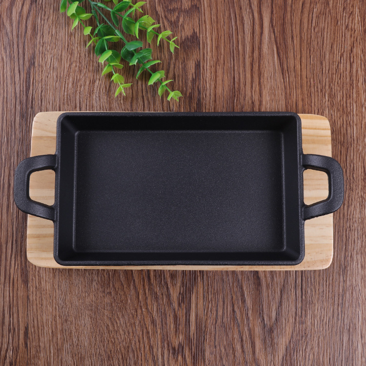 Factory direct sales of iron plate barbecue grills, cast iron grills for restaurants and hotels, steak, barbecue, pizza, non-stick grills wholesale Specification image