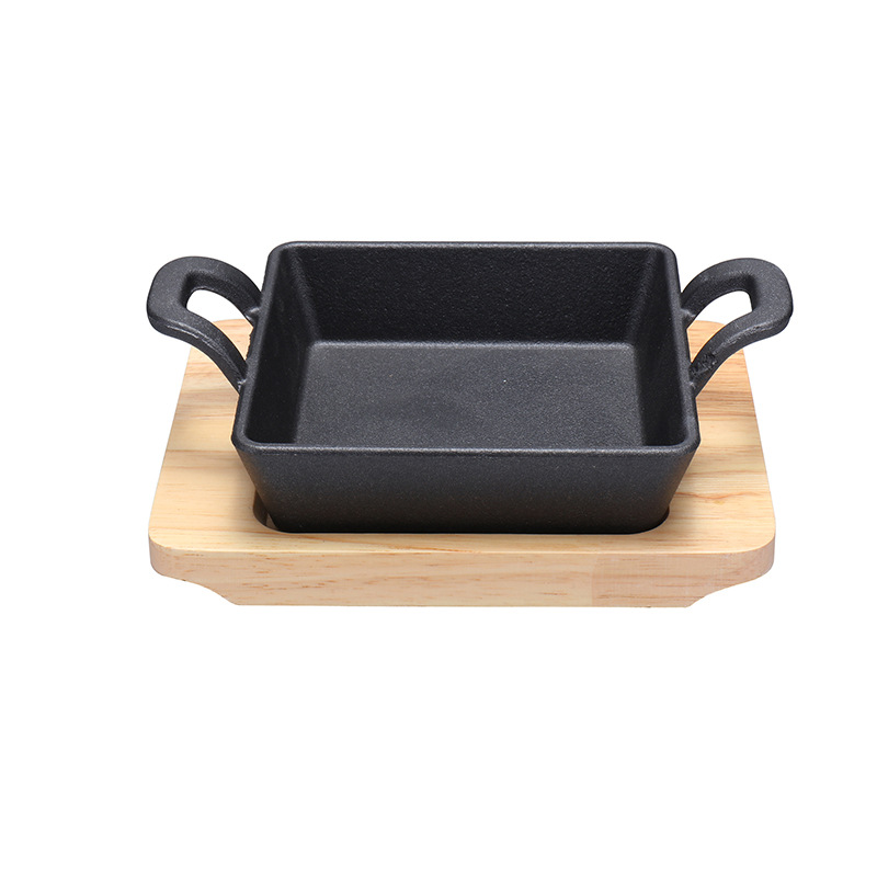 Wholesale of popular barbecue trays on Taobao, creative home teppanyaki steak trays, double-ear portable Korean-style barbecue trays Application Scenario