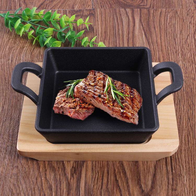 Wholesale of popular barbecue trays on Taobao, creative home teppanyaki steak trays, double-ear portable Korean-style barbecue trays details Picture
