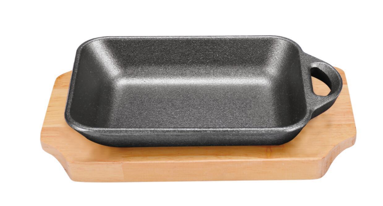 Factory direct sales of cast iron baking trays, Korean-style single-ear frying trays, creative grilled meat and steak trays, wholesale available with customizable logos details Picture