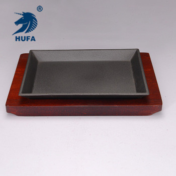 Factory direct sales of square baking trays, pizza, steak, teppanyaki, cast iron baking trays, hotel and restaurant Korean barbecue trays wholesale