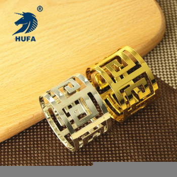 Stainless steel creative hollowed-out square napkin buttons, napkin rings, hotel table tableware, mouth cloth rings, accessories, stainless steel gold-plated napkin rings, hotel supplies, tableware, table decoration, Western dining utensils, kitchenware