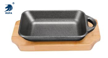 Factory direct sales of cast iron baking trays, Korean-style single-ear frying trays, creative grilled meat and steak trays, wholesale available with customizable logos