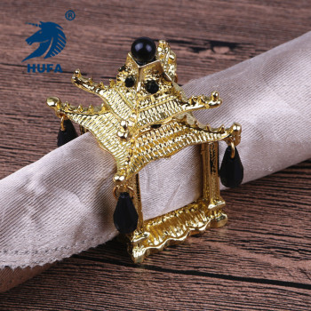 Pagoda napkin buckle, luxurious Central European style, prefabricated house mouth cloth ring, hotel home, pavilion napkin ring, silver and gold napkin ring, restaurant supplies, hotel supplies, hotel napkin ring, tableware ring