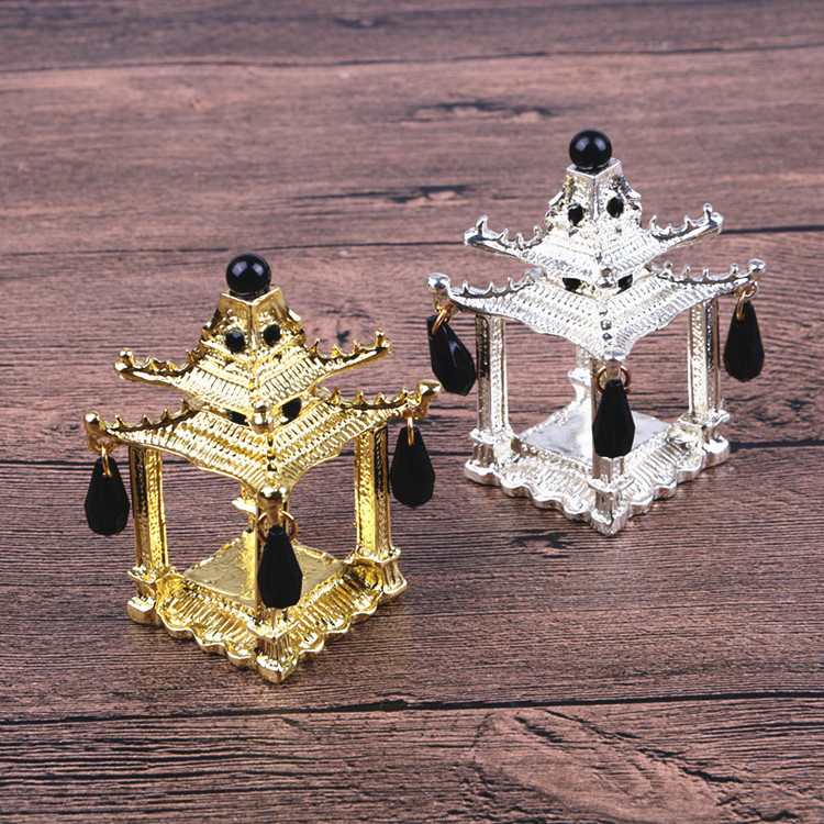Pagoda napkin buckle, luxurious Central European style, prefabricated house mouth cloth ring, hotel home, pavilion napkin ring, silver and gold napkin ring, restaurant supplies, hotel supplies, hotel napkin ring, tableware ring Item Picture