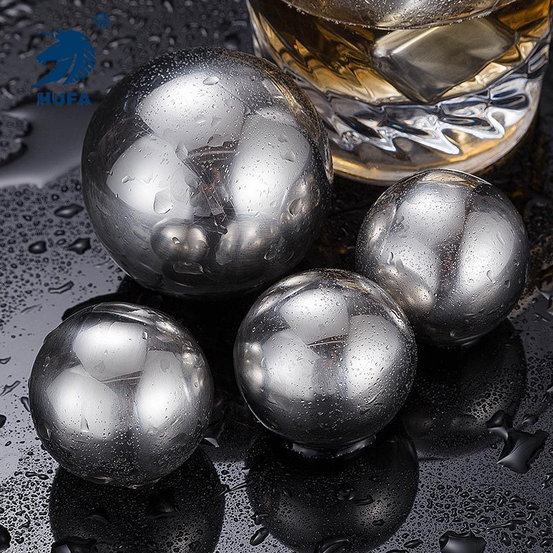 Wholesale factory direct sales of stainless steel round ice grains, 304 steel spherical ice blocks, metal round ice wine stones and other types