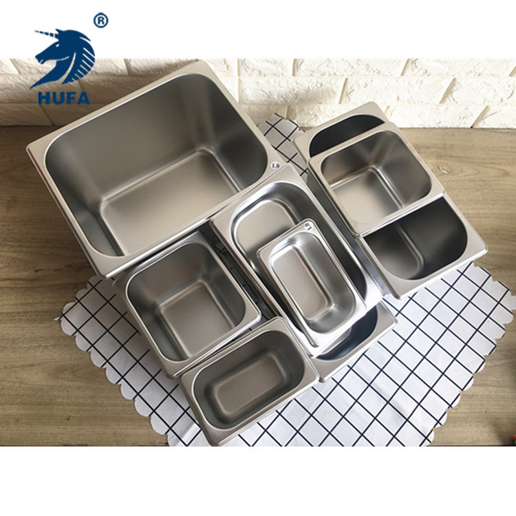1.0 thick stainless steel 1/3 fraction rectangular fraction basin buffet warm table with cover, stainless steel basin, stainless steel deep basin buffet GN pot, metal food container, food pot including pot, rectangular