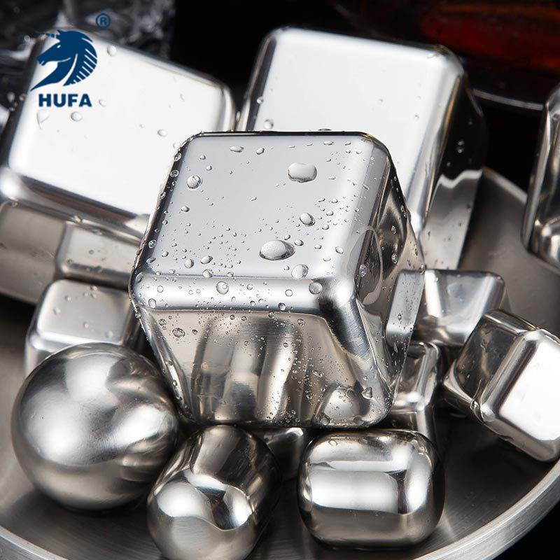 52MM stainless steel ice cubes, enlarged ice grains, large ice wine stone, quick-frozen metal details Picture