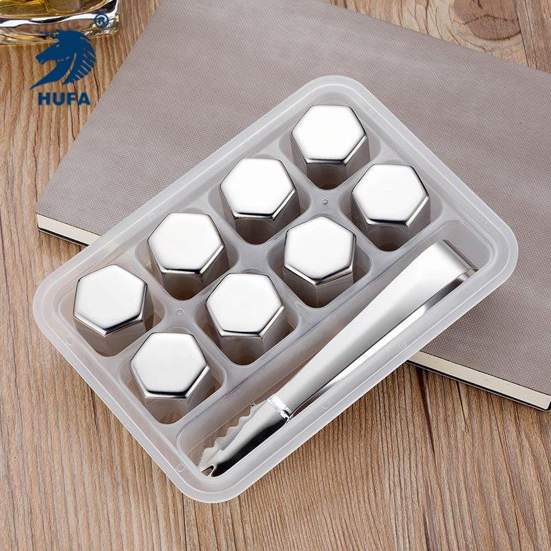 304 hexagonal stainless steel ice cubes, quick-frozen hexagonal ice grains, metal ice grains, coffee, beverage, whisky sets, stainless steel ice, wine stones, bar supplies, stainless steel beer multi-purpose ice cubes, 304 stainless steel ice details Picture