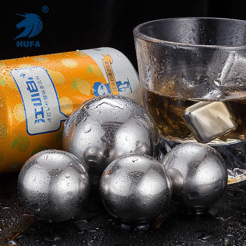 Wholesale factory direct sales of stainless steel round ice grains, 304 steel spherical ice blocks, metal round ice wine stones and other types Specification image
