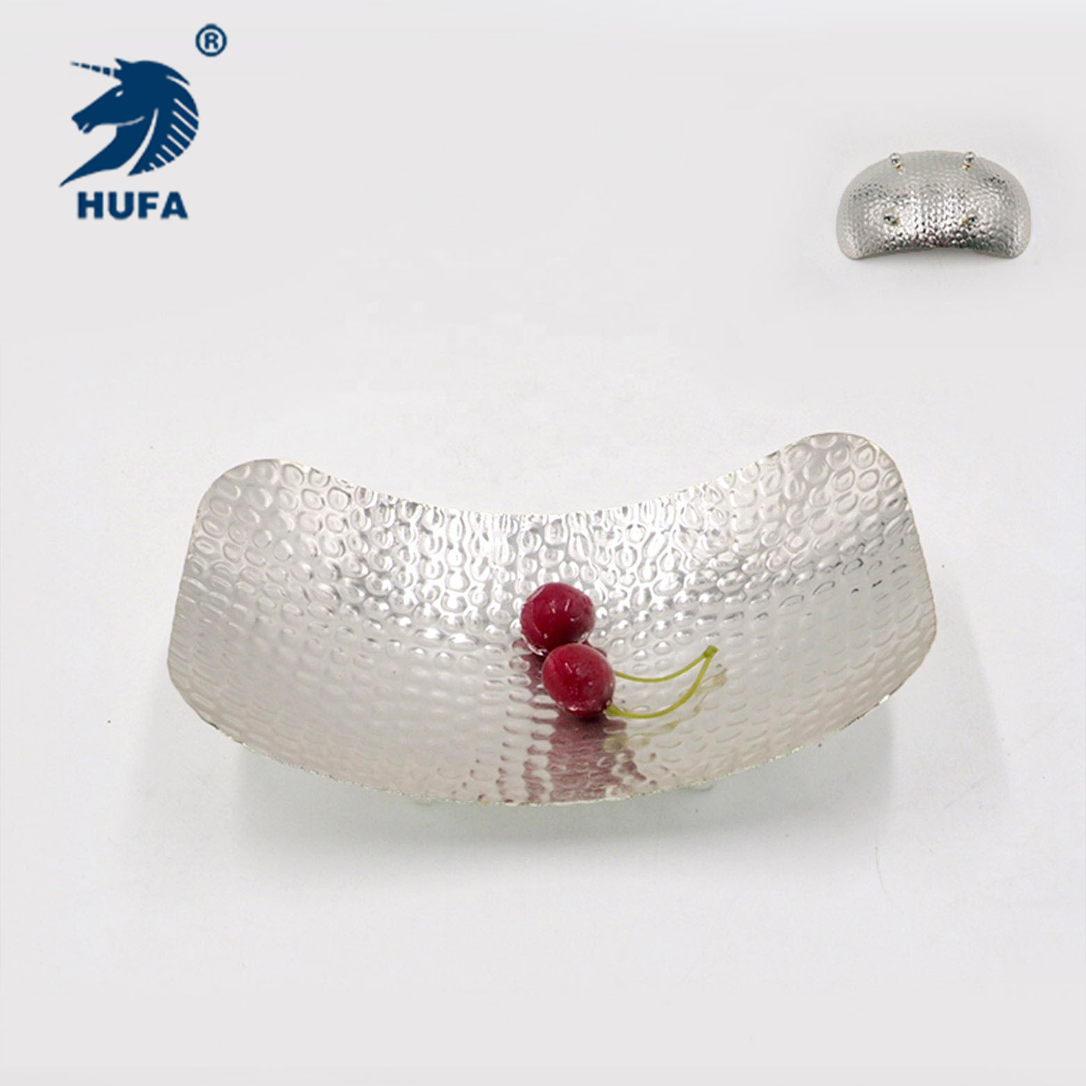 Export oval small boat-shaped iron plates, cake plates, snack plates, afternoon sweetheart plates, restaurant tableware, metal handicrafts Specification image