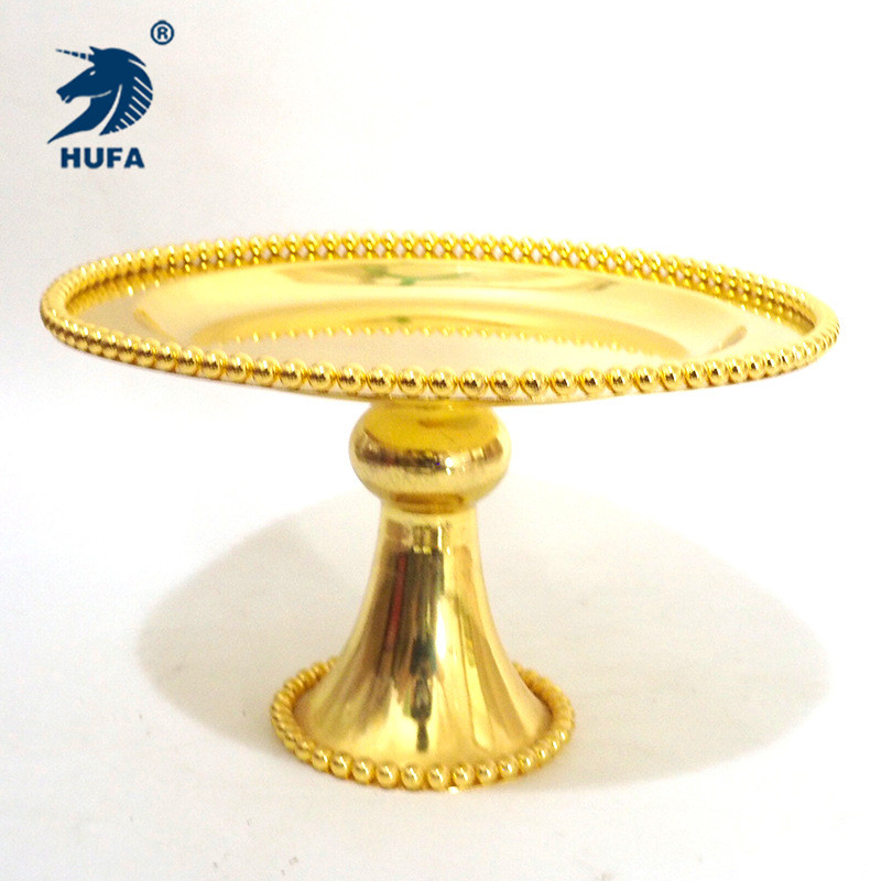 Factory direct sales of metal cakes, fruit plates, cake stands, 25CM plates, fruit plates, cake plates, hotel wedding decorations Specification image