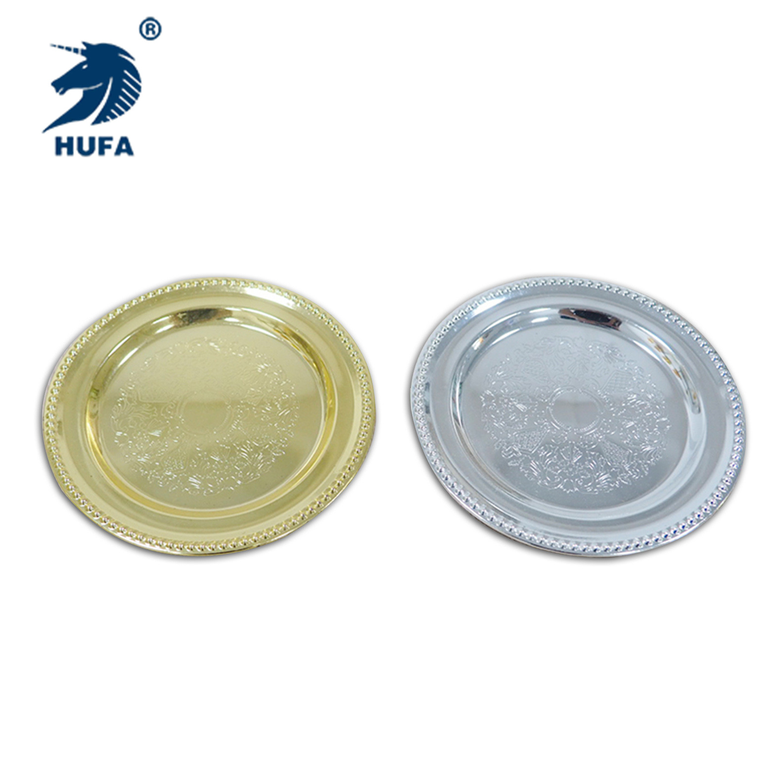 European-style silver-plated beaded dot plates, cake trays, fruit plates, pastry plates, party decoration supplies for foreign trade Item Picture