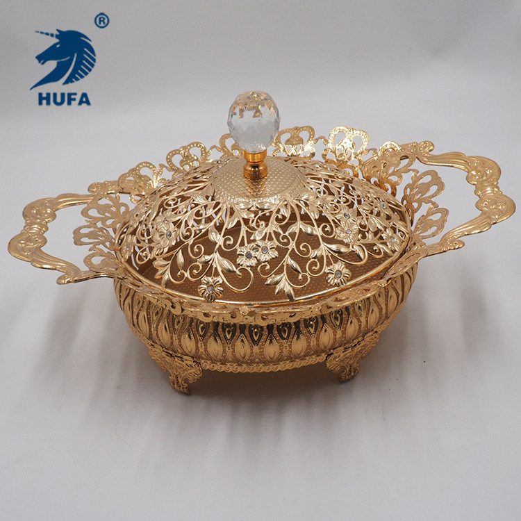 European-style gilded oval fruit platter, Saudi Arabian fruit platter, chocolate platter, dried fruit platter, wedding items details Picture