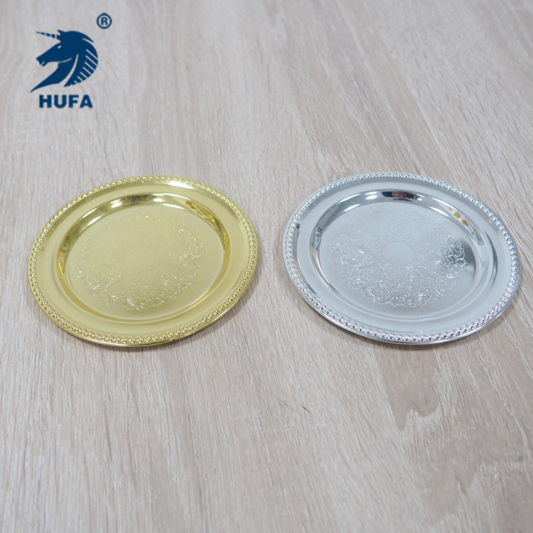 European-style silver-plated beaded dot plates, cake trays, fruit plates, pastry plates, party decoration supplies for foreign trade details Picture