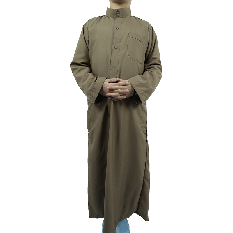 工厂批发国际站跨境货源义乌穆斯林男童两件套巴基斯坦短袖长袍详情图2