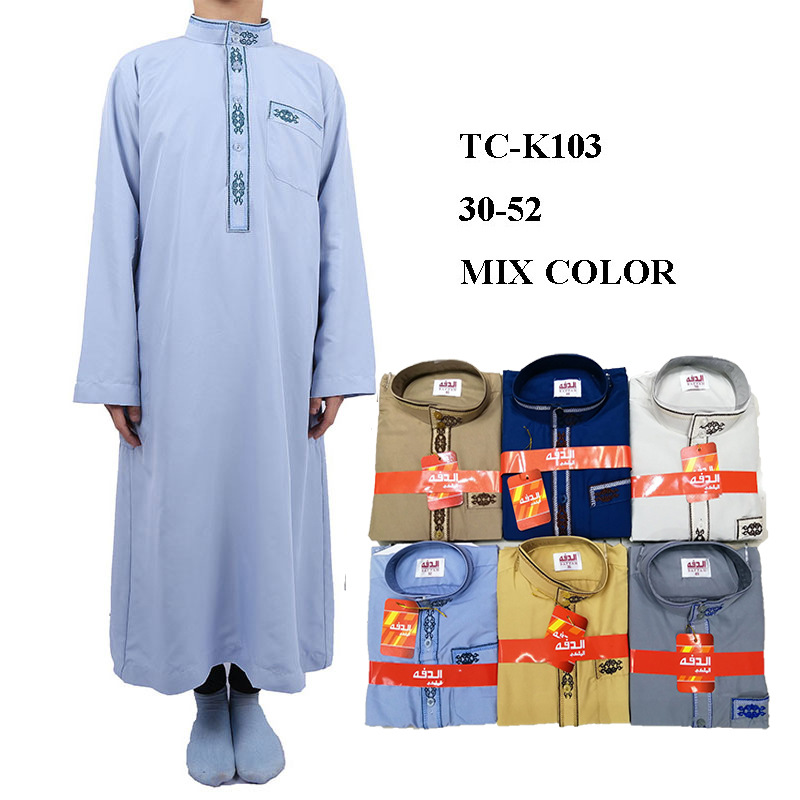 跨境货源穆斯林阿拉伯童装工厂批发阿拉伯8-18岁孩子的长袍详情图2