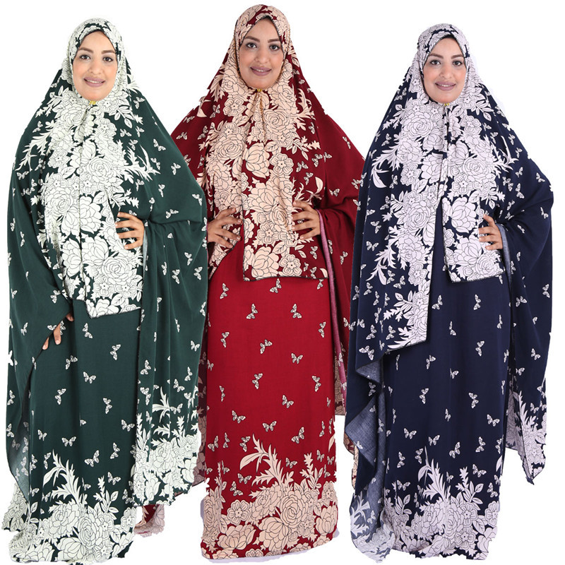 阿拉伯服装工厂批发非洲穆斯林胖女人衣服大围巾短袖裙子