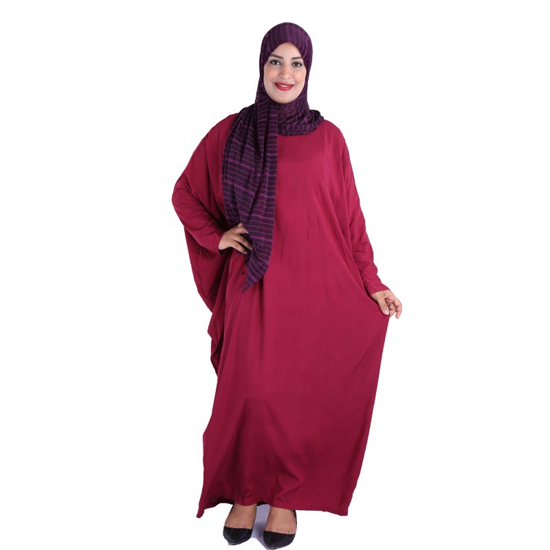 跨境一件代发新款阿拉伯穆斯林人棉休闲服装 多种花色蝙蝠袖长袍详情图5