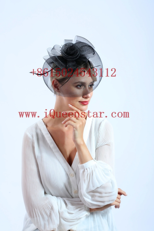 Cross-border e-commerce is selling a new type of wedding dress, Korean-style retro horse racing festival tulle headwear details Picture