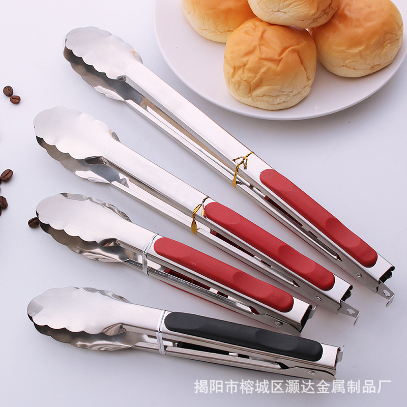 食品夹不锈钢烧烤夹自助餐厨房防烫面包夹子酒店牛排夹烤肉食物夹