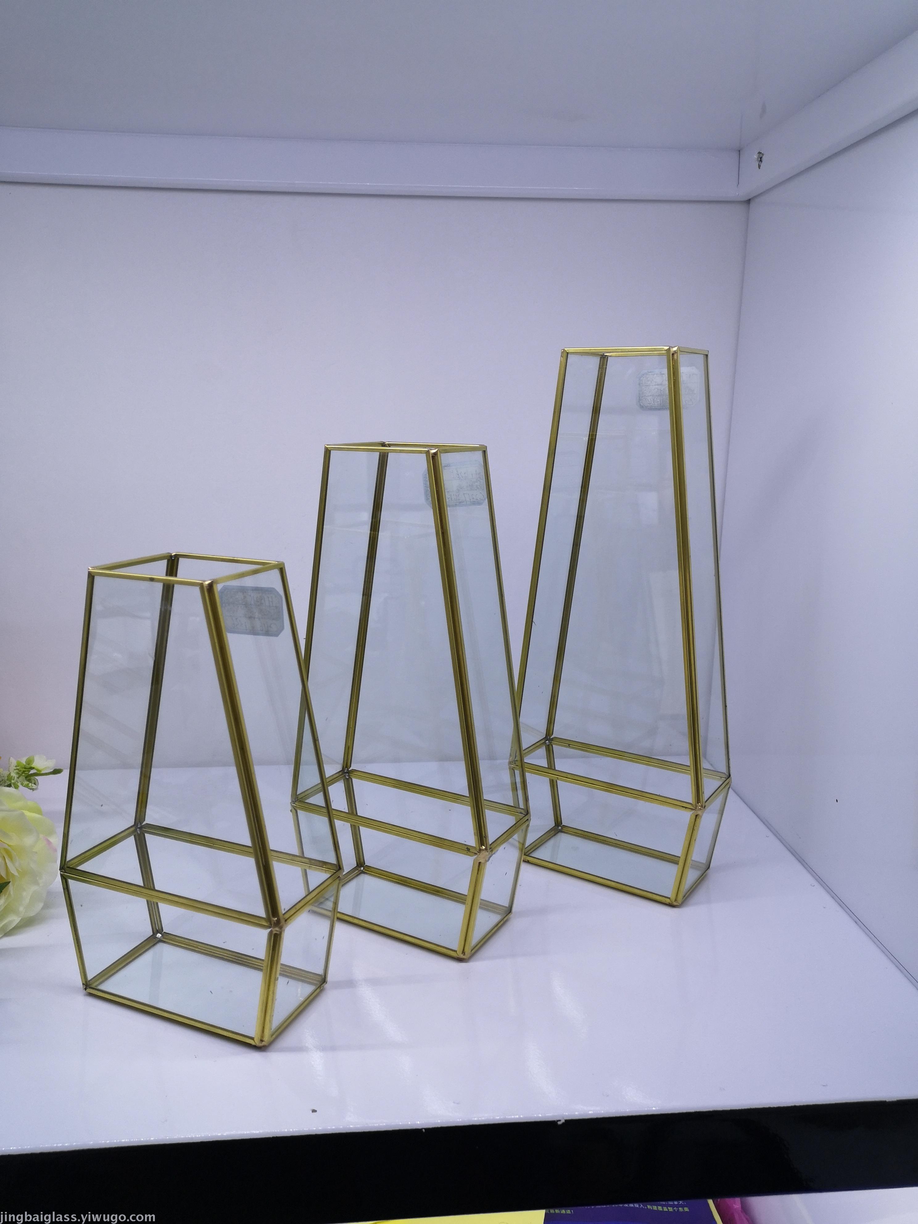 Simple geometry eternal flower glass cover flower box flower house coffee shop decoration bedroom room decoration home thumbnail