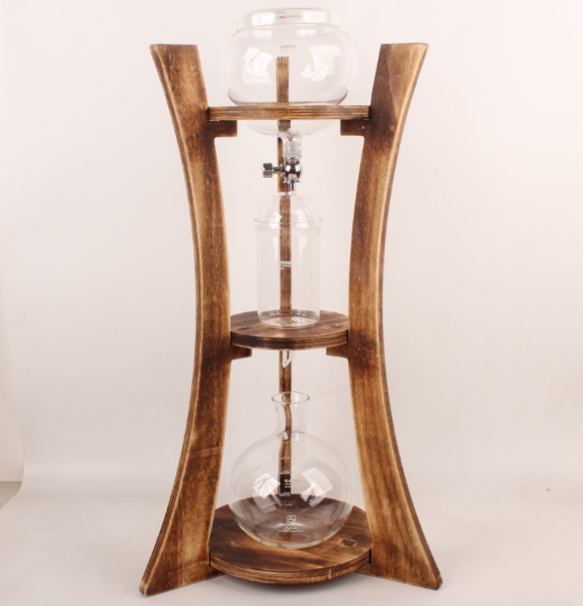 2018 New ice drip coffee pot carbonized wood iced coffee pot for 6 people
