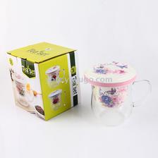 飘逸杯泡茶壶玻璃花茶杯陶瓷内胆过滤水杯 带盖 茶水分离泡花茶杯