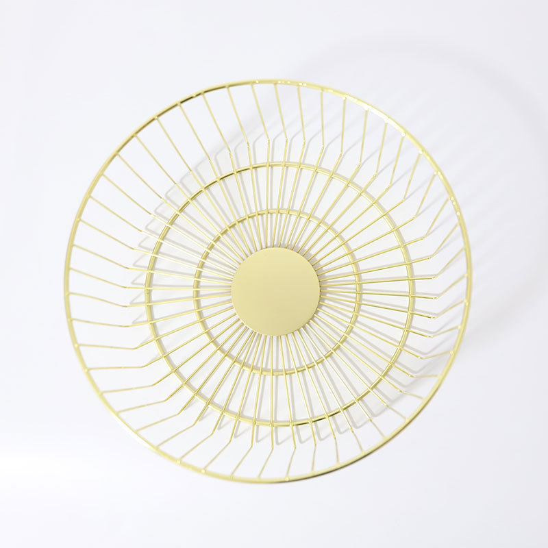Factory direct sales of metal ironwork fruit baskets, Nordic fruit plates, snack baskets, living room round dried fruit plates, and draining baskets Specification image