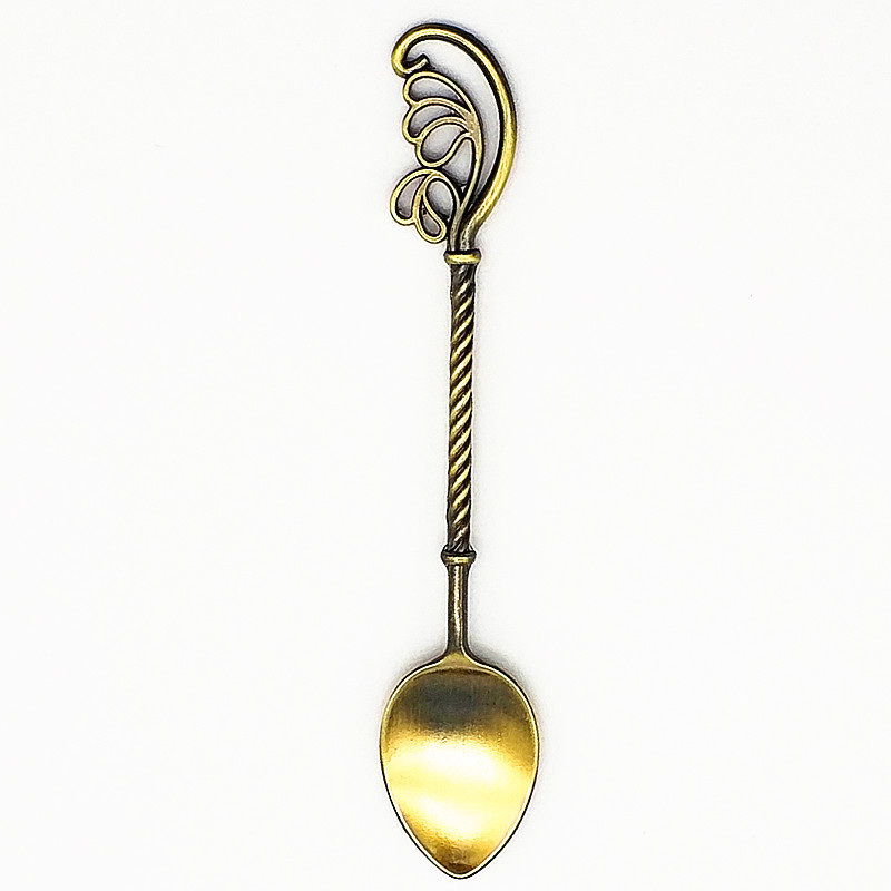 New style spoons, retro alloy coffee spoon, ice cream spoon, jam spoon, cocktail and more gold, silver and copper dessert spoon (JY96) Item Picture