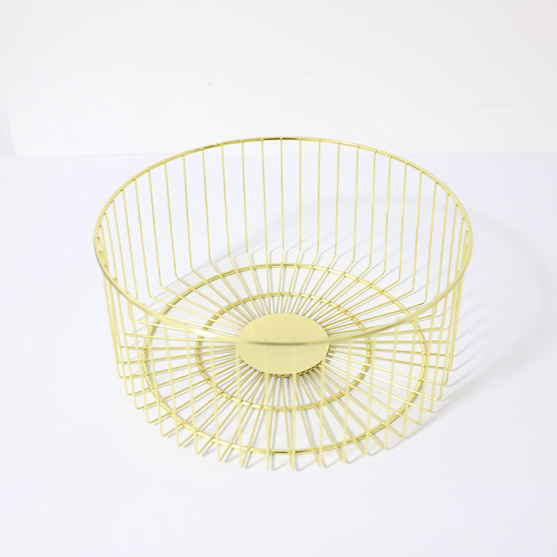 Factory direct sales of metal ironwork fruit baskets, Nordic fruit plates, snack baskets, living room round dried fruit plates, and draining baskets
