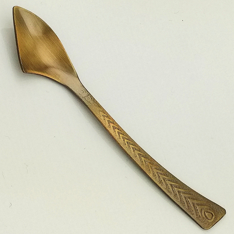 Western tableware, stainless steel bread, cream spoon, half bowl shape, peacock tail, retro coffee, more gold and silver, JY53 Item Picture