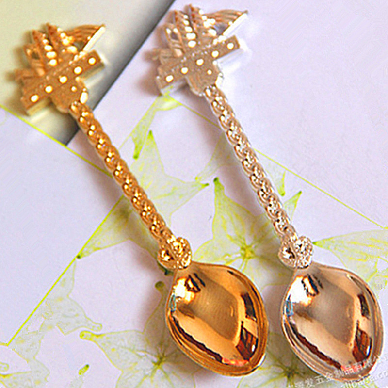 Factory wholesale vintage dessert spoons, smooth sailing small spoons, coffee spoons, premium spoons (JY44), creative tableware, decorative spoons, stainless steel dessert spoons, fruit spoons, ice cream spoons. details Picture