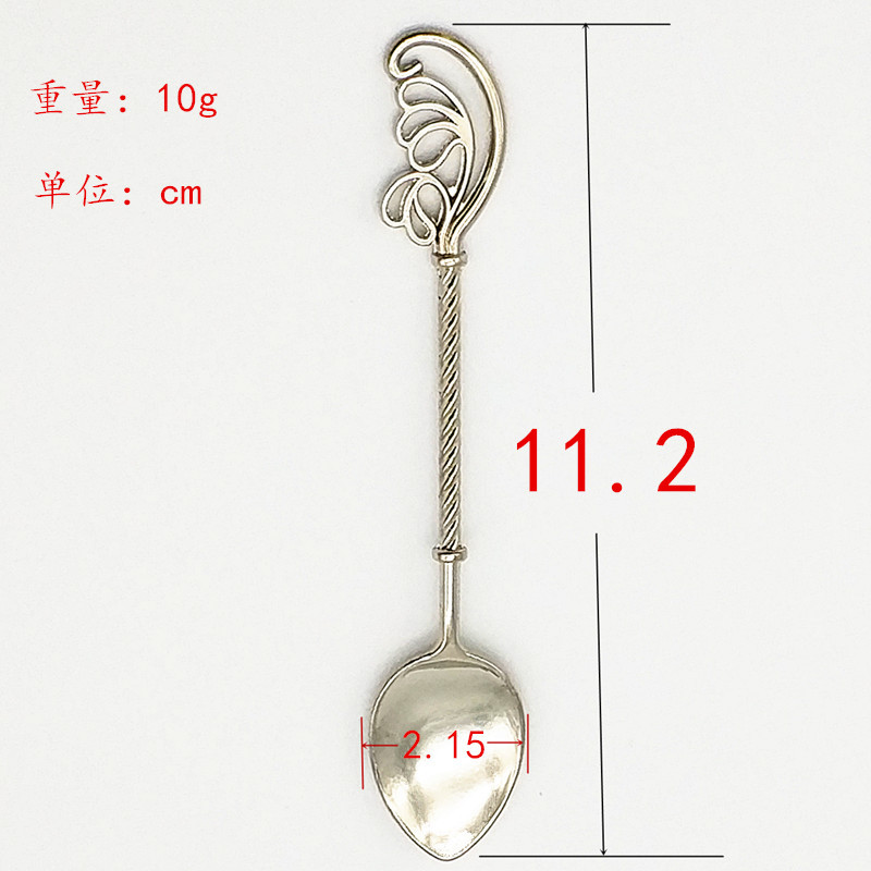New style spoons, retro alloy coffee spoon, ice cream spoon, jam spoon, cocktail and more gold, silver and copper dessert spoon (JY96) Specification image