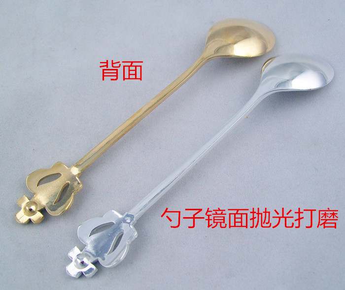 High-end stainless steel mirror-polished tableware, crown coffee spoon, retro dessert spoon, creative diamond mini tune, gold and silver set Item Picture