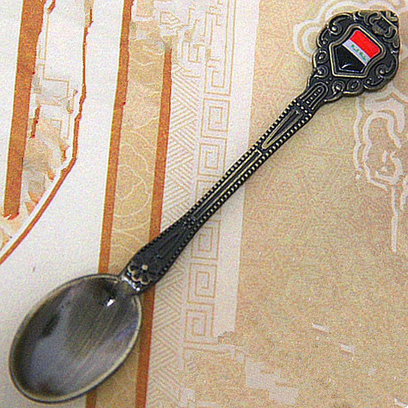 Retro flag spoon, coffee spoon, Arab-style cake spoon, halal ice cream spoon (JY48), creative tableware decoration spoon, stainless steel dessert spoon, ice cream spoon details Picture