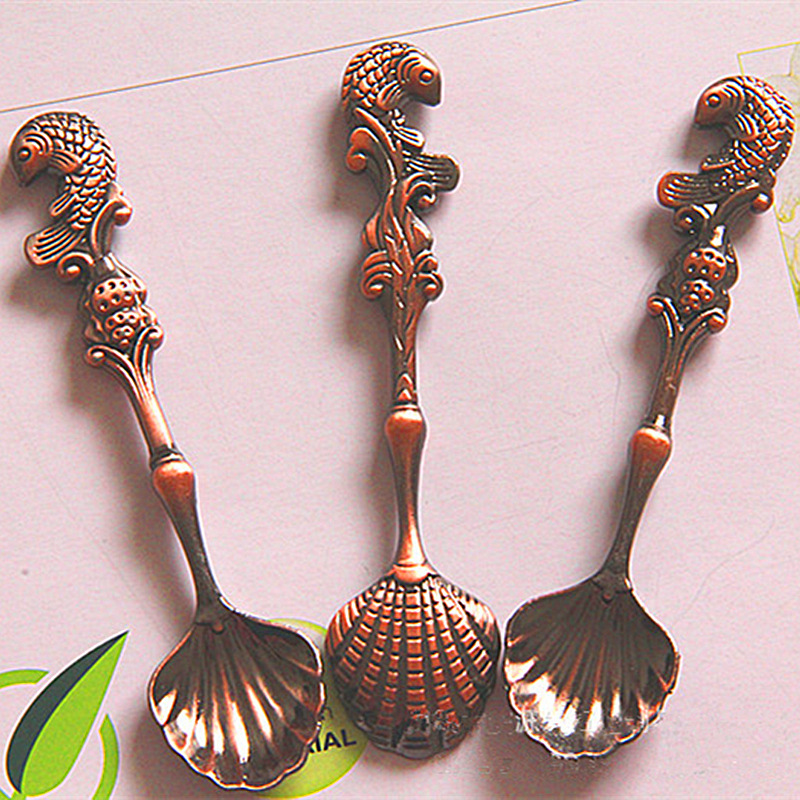 Retro ocean series coffee spoon, ice cream, dessert spoon, light recipe, beverage and milk tea stirring spoon jyv04 details Picture