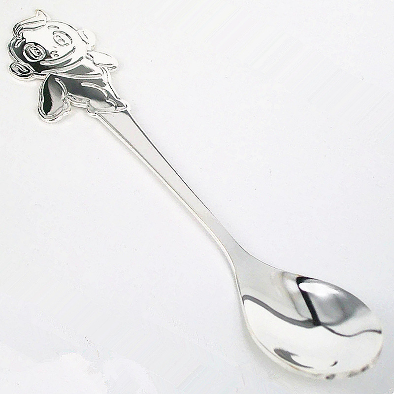 High-quality stainless steel Atongmu children's spoons for Western cuisine, creative cartoon mirror-polished rice spoons, gold and silver JY61 Application Scenario