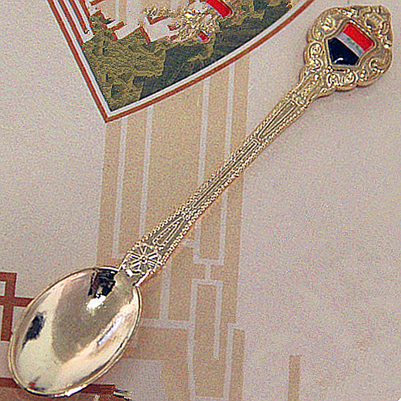 Retro flag spoon, coffee spoon, Arab-style cake spoon, halal ice cream spoon (JY48), creative tableware decoration spoon, stainless steel dessert spoon, ice cream spoon Item Picture