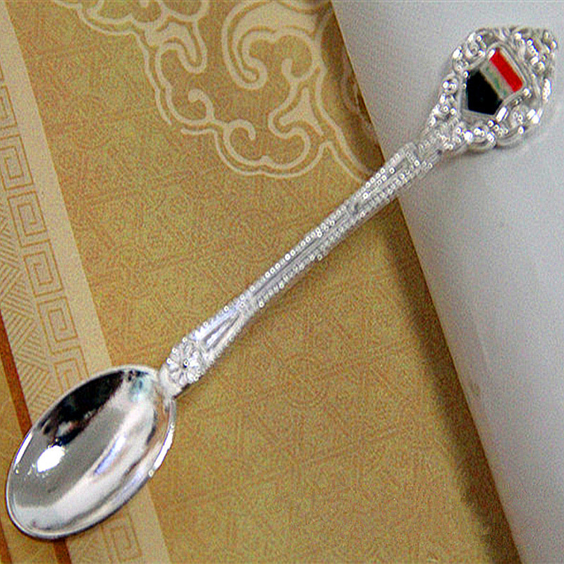Retro flag spoon, coffee spoon, Arab-style cake spoon, halal ice cream spoon (JY48), creative tableware decoration spoon, stainless steel dessert spoon, ice cream spoon Specification image