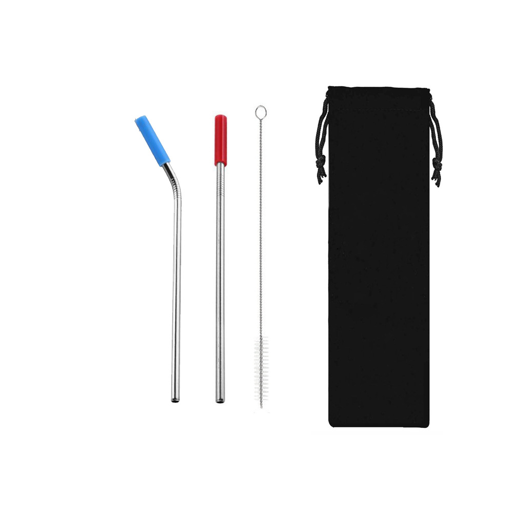 SWENO 304 stainless steel straws, silicone natural color black bag, folding eco-friendly straw set in stock, portable, easy to clean, reusable, eco-friendly stainless steel straws, outdoor household straws Application Scenario