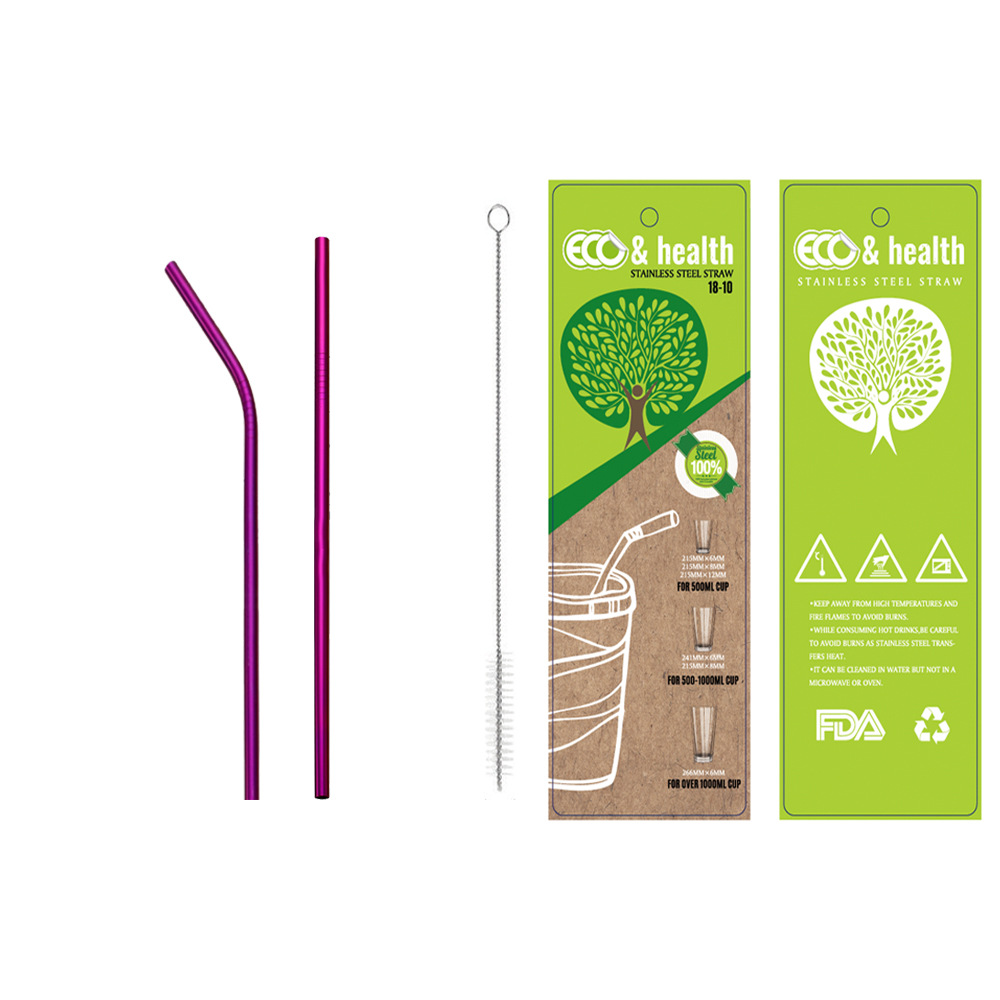 SWENO purple 304 stainless steel straws for coffee, milk tea, cold and hot drinks, portable straw sets wholesale. Portable, easy to clean, reusable stainless steel straws for outdoor use, home use, and hotels Application Scenario