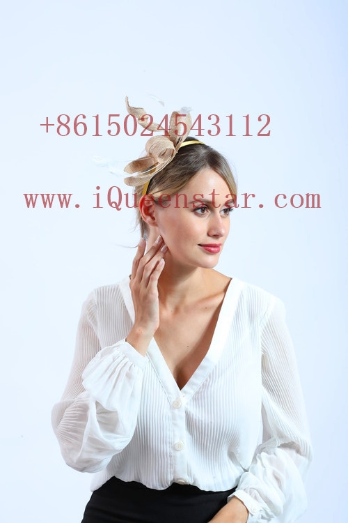 Exaggerated horse racing festival new linen feather net tulle headwear retro simple lace headwear Application Scenario