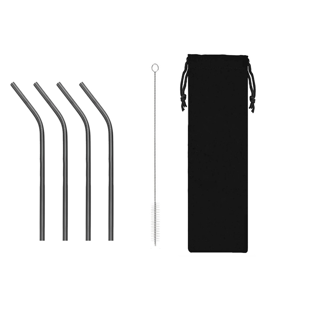SWENO Portable 304 stainless steel straw, black velvet bag, black set, business gift, direct sales, portable, easy to clean, reusable stainless steel straw, outdoor, household and hotel supplies Application Scenario